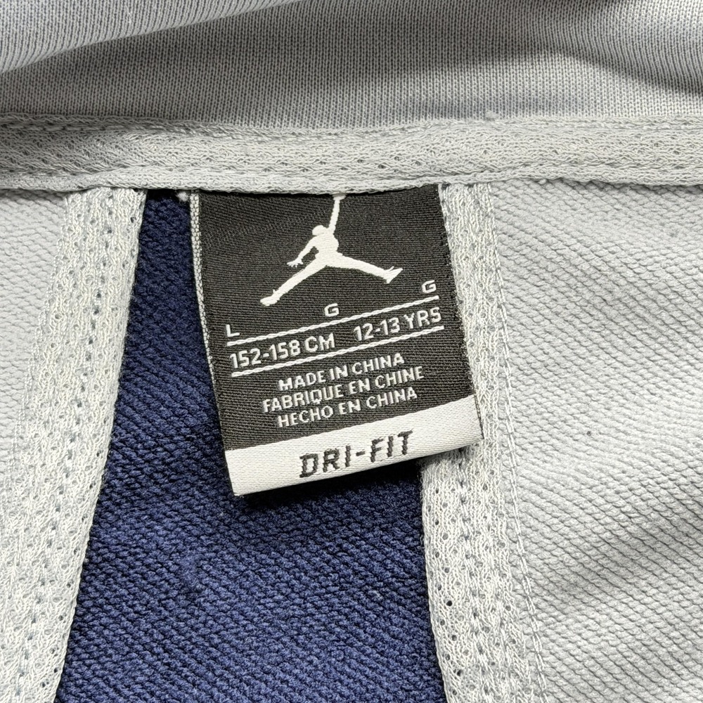 Jordan Jacket Youth 12-13 Years Gray Track Zip Microfleece Dri-FIT Logo - Picture 2 of 7